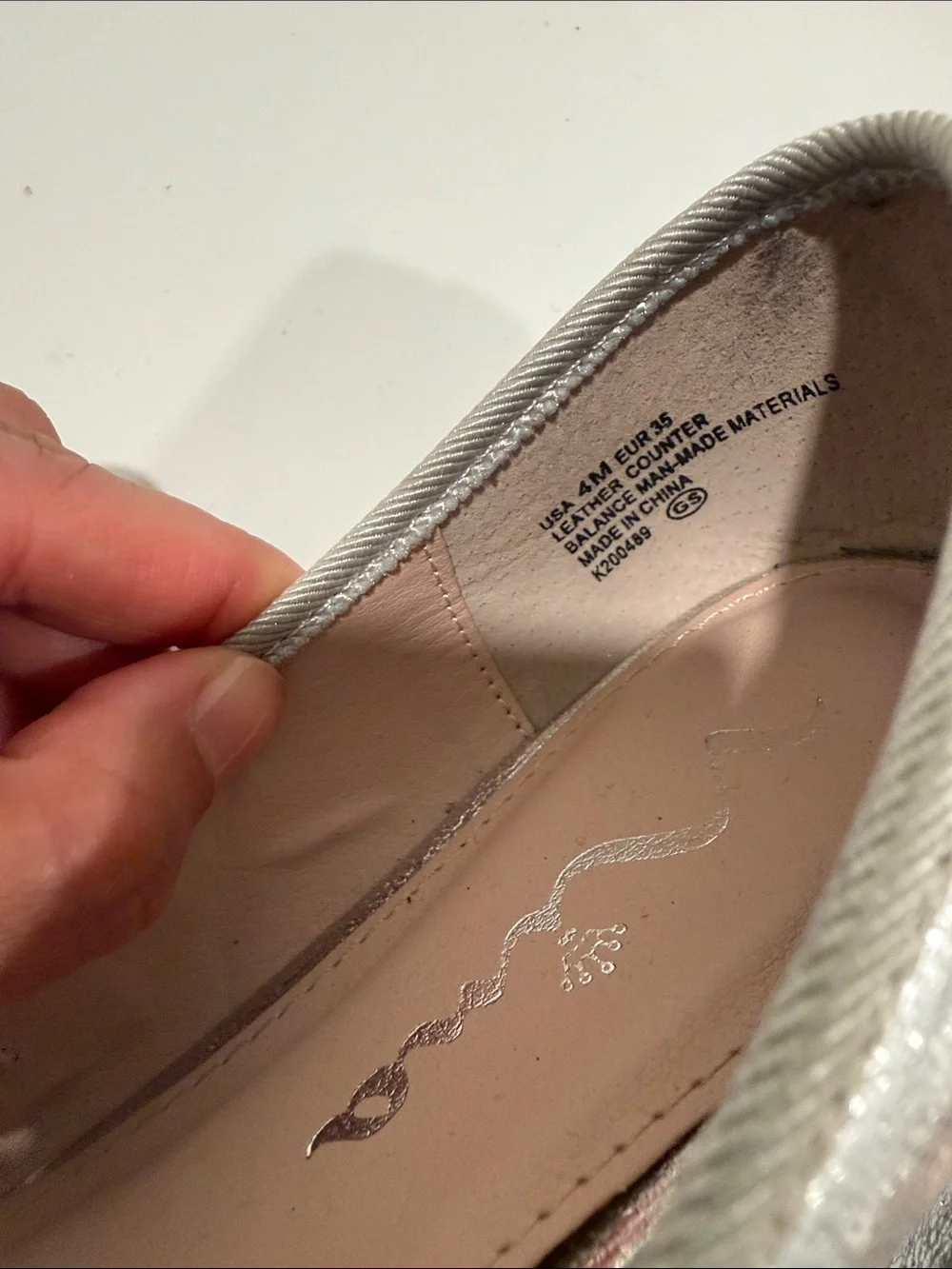 Nina Girls Metallic Silver Mary Jane Ballet Flats with Rhinestone Bow sz4